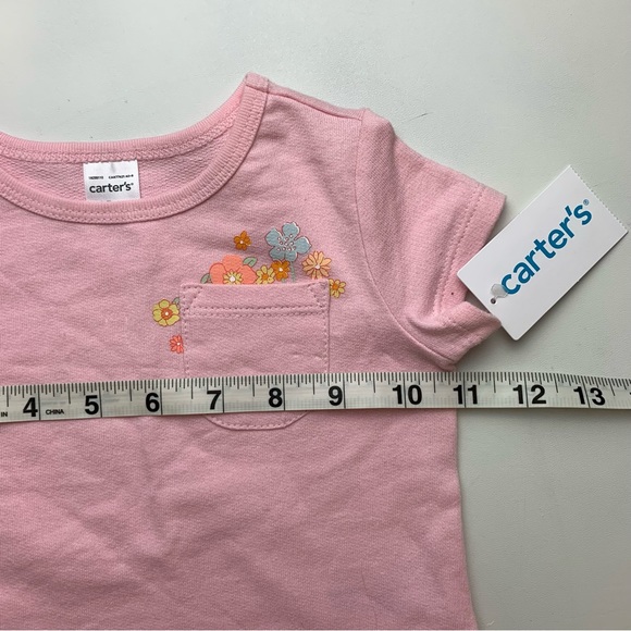 NWT Carters Girls Pink Ruffled Jersey Tee Size 18 Months - Picture 7 of 7